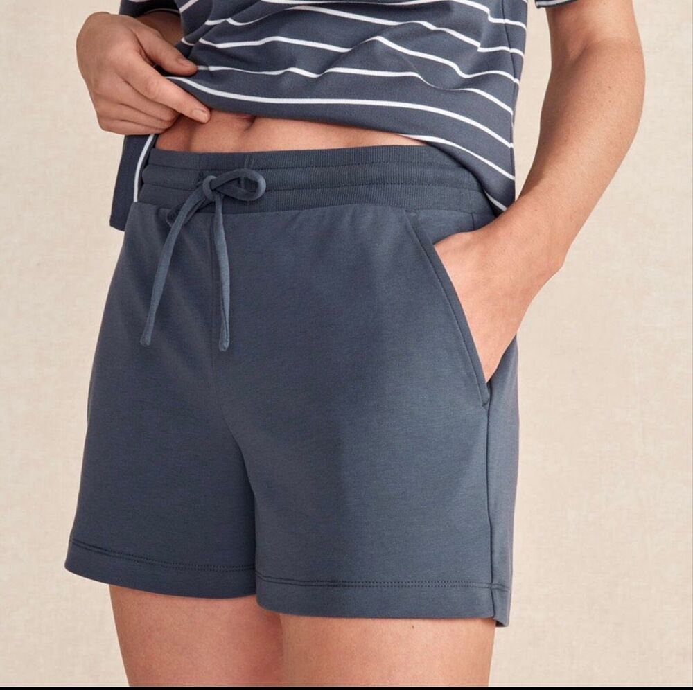 Haven Well Within Organic Cotton Interlock Shorts Blue Lounge Womens XXL NEW